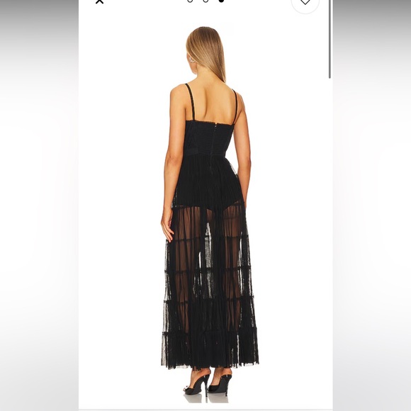 Alice and Olivia Deena Pleated Tulle Maxi Dress with Hotpants - Picture 4 of 4